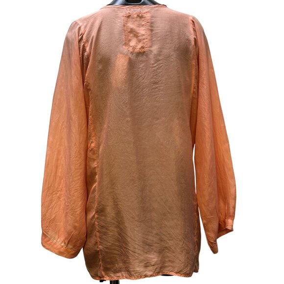 Pete & Greta Silk Blouse Peach S - Picture 2 of 7